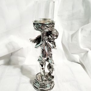 Gorgeours International Silversmiths Cherub Votive Candlesticks EUC (set…